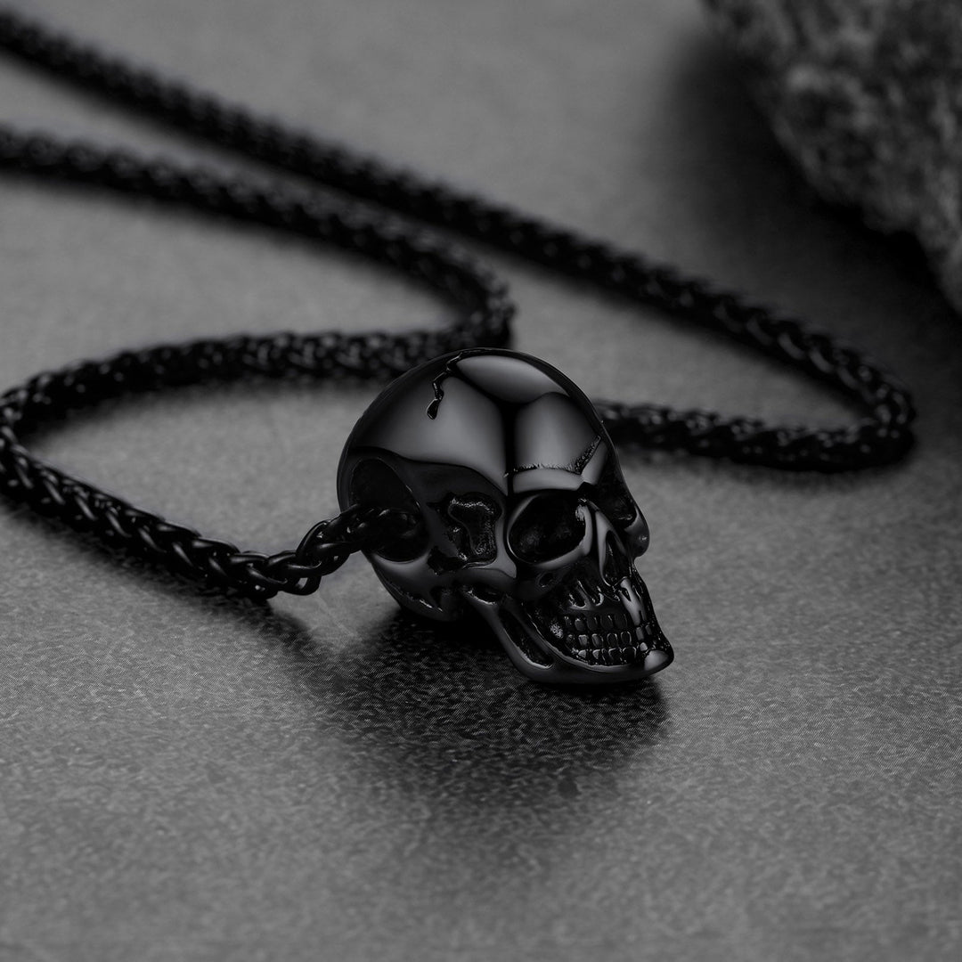 Skull Cremation Urn Necklace for Ashes Memorial Pendant for Men