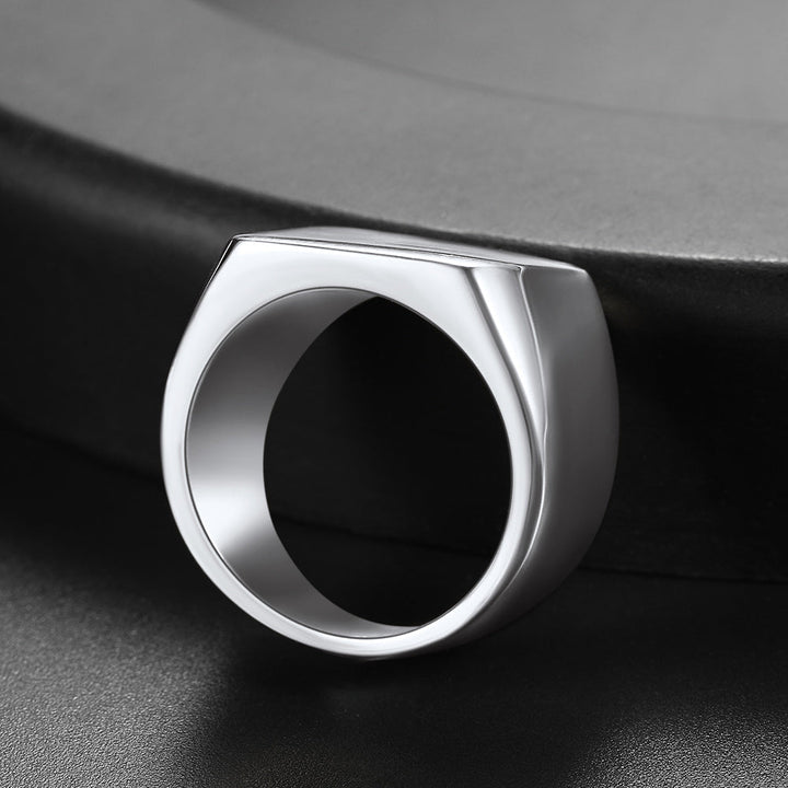 Customized Stainless Steel Signet Ring Gifts for Dad, Son, Men