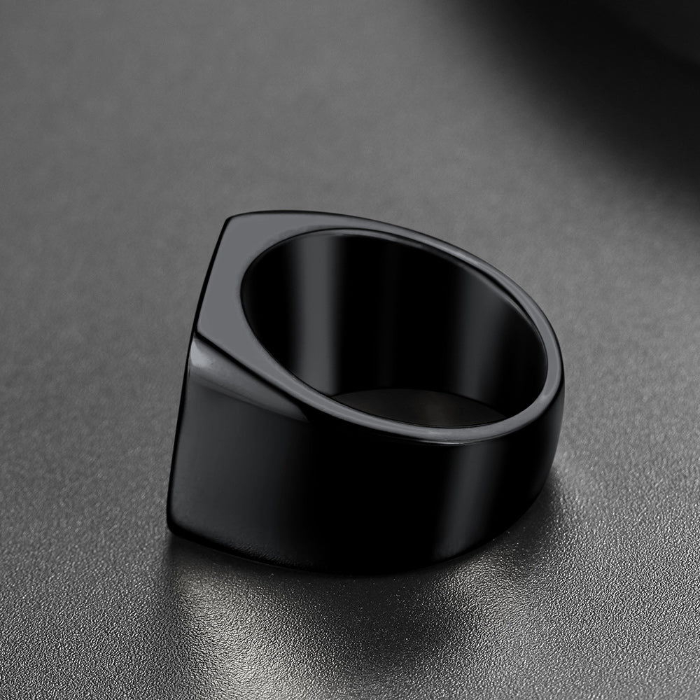 Customized Stainless Steel Signet Ring Gifts for Dad, Son, Men