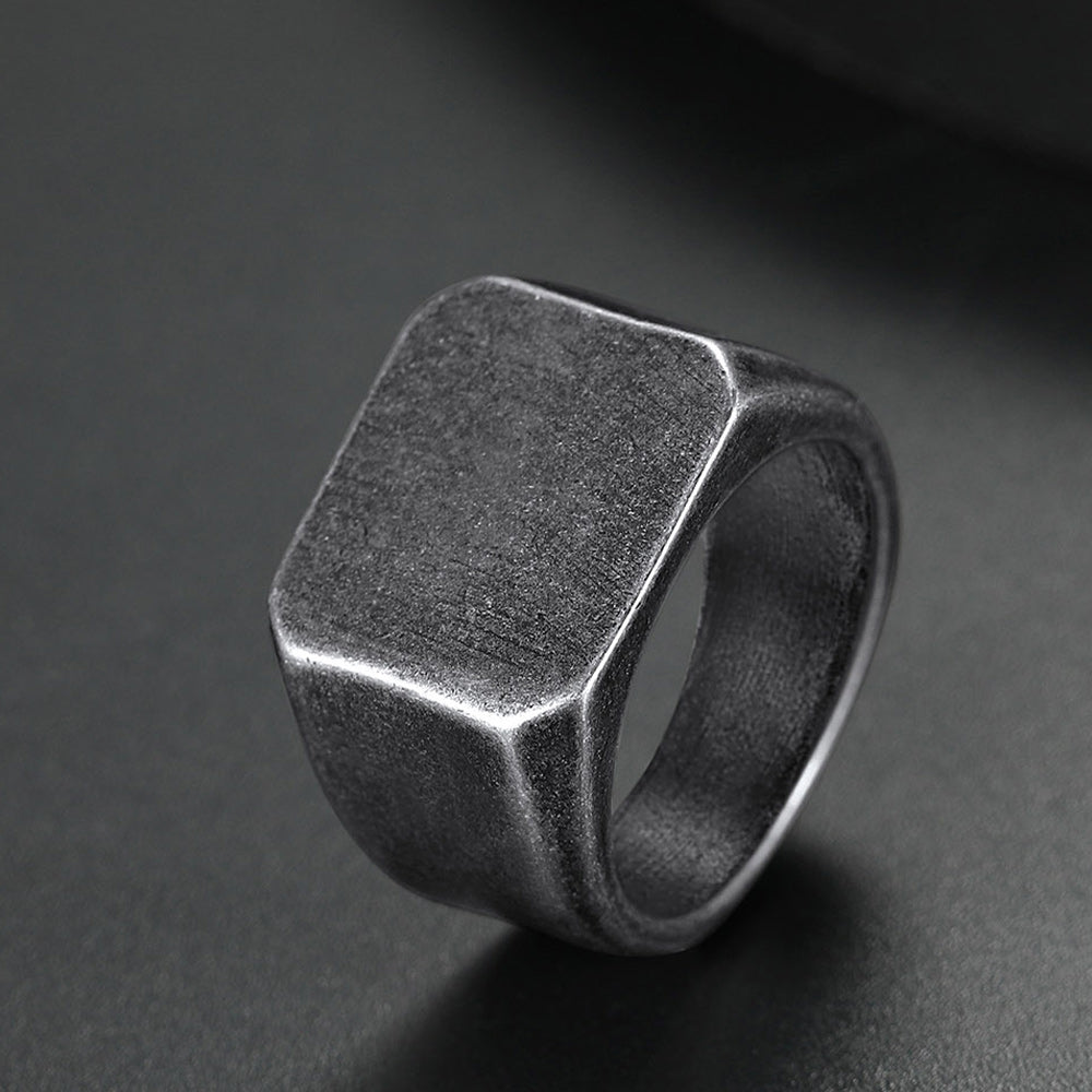 Customized Stainless Steel Signet Ring Gifts for Dad, Son, Men