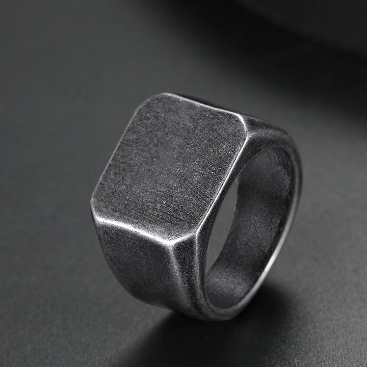 Customized Stainless Steel Signet Ring Gifts for Dad, Son, Men