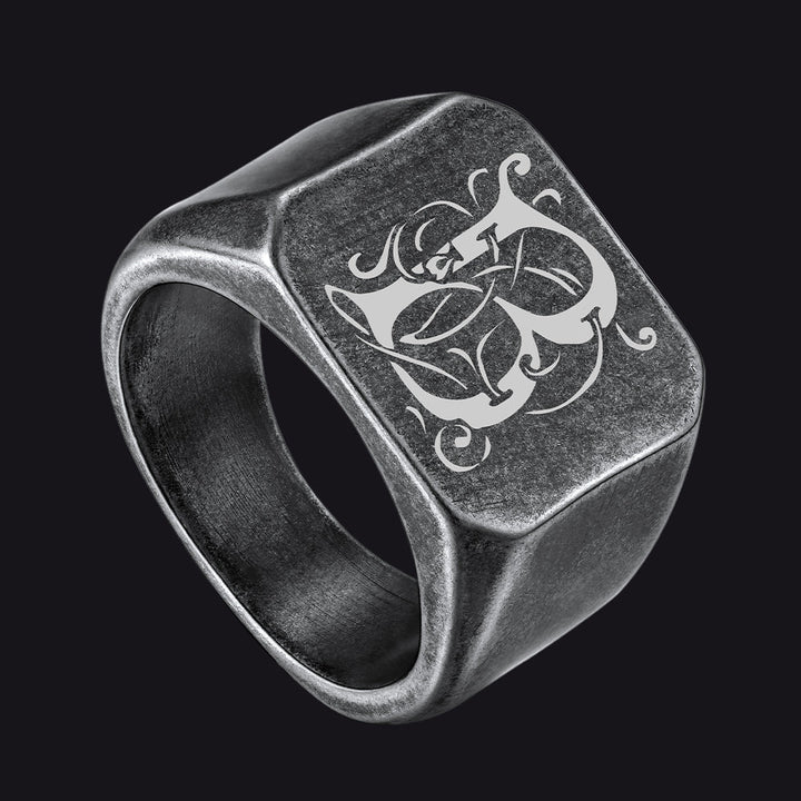 Customized Stainless Steel Signet Ring Gifts for Dad, Son, Men