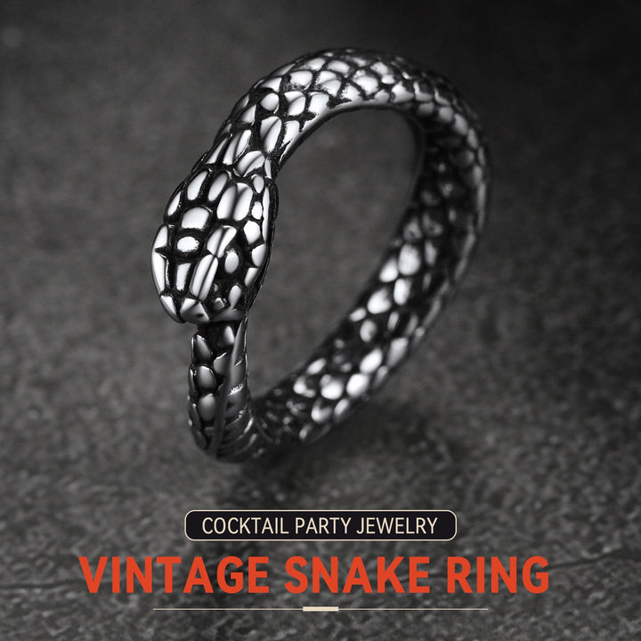 Stainless Steel Midi Snake Band Ring for Men and Women