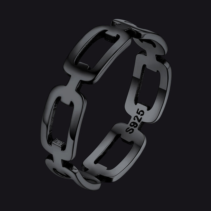 925 Sterling Silver Chain Link Rings for Women Men
