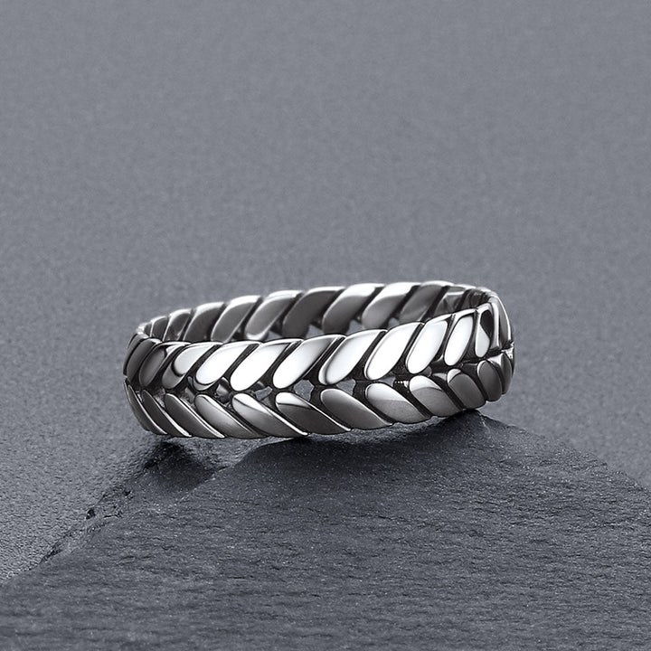 Sterling Silver Chunky Wheat Chain Band Rings 5MM Wide for Men Women