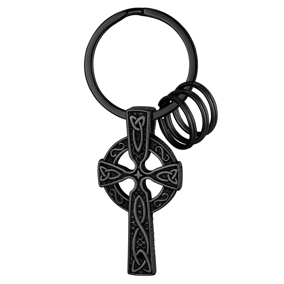 Viking Celtic Cross Keychain Amulet for Men