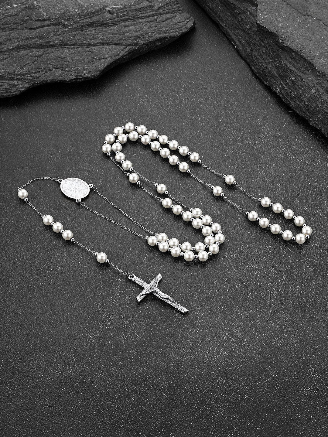 Catholic Virgin Mary Rosary Beads Necklace for Men Women