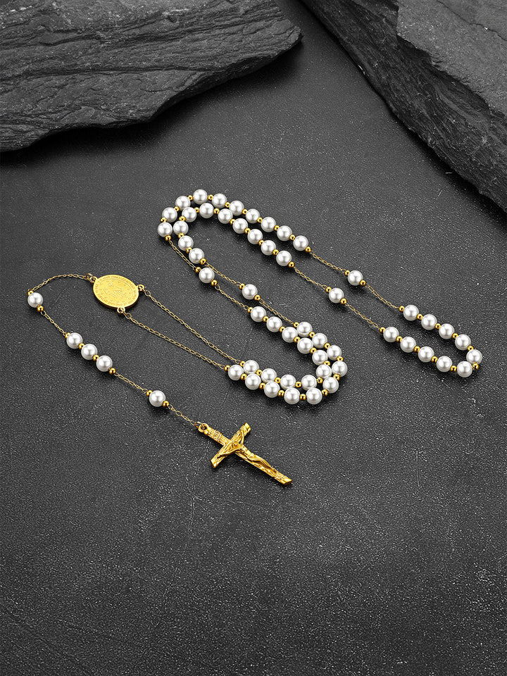 Catholic Virgin Mary Rosary Beads Necklace for Men Women