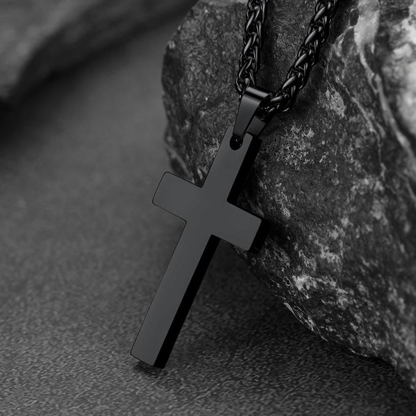 Stainless Steel Cross Pendant Necklace For Men