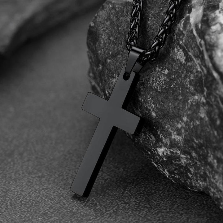 Stainless Steel Cross Pendant Necklace For Men