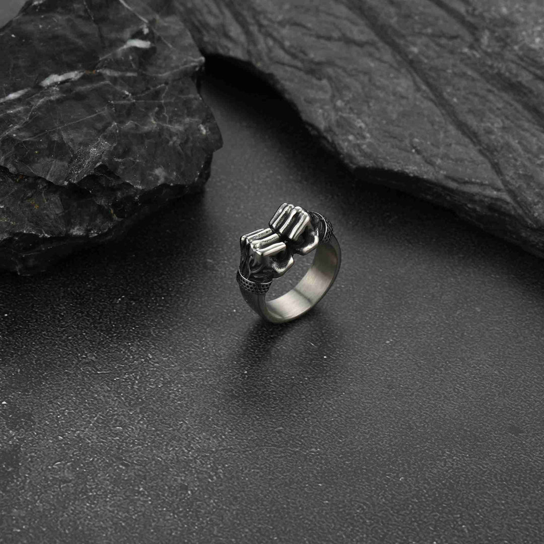 Punk Rock Stainless Steel Boxing Fist Ring for Men