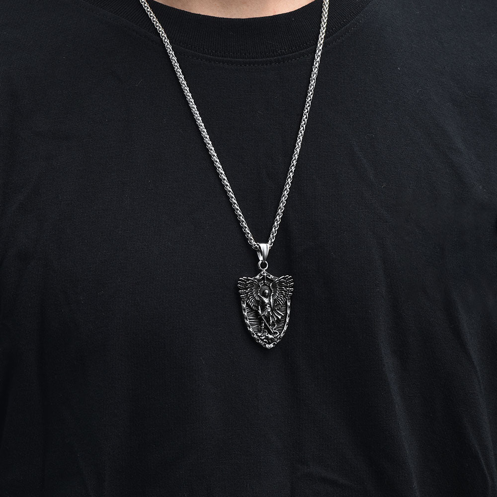 Shield of Archangel Saint Michael Pendant Necklace for Men
