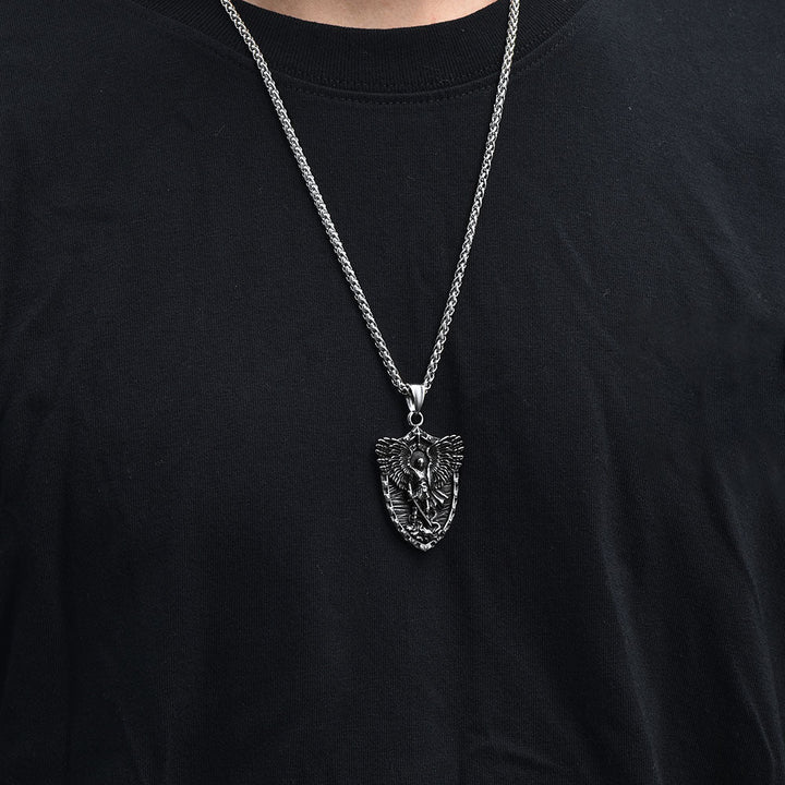 Shield of Archangel Saint Michael Pendant Necklace for Men