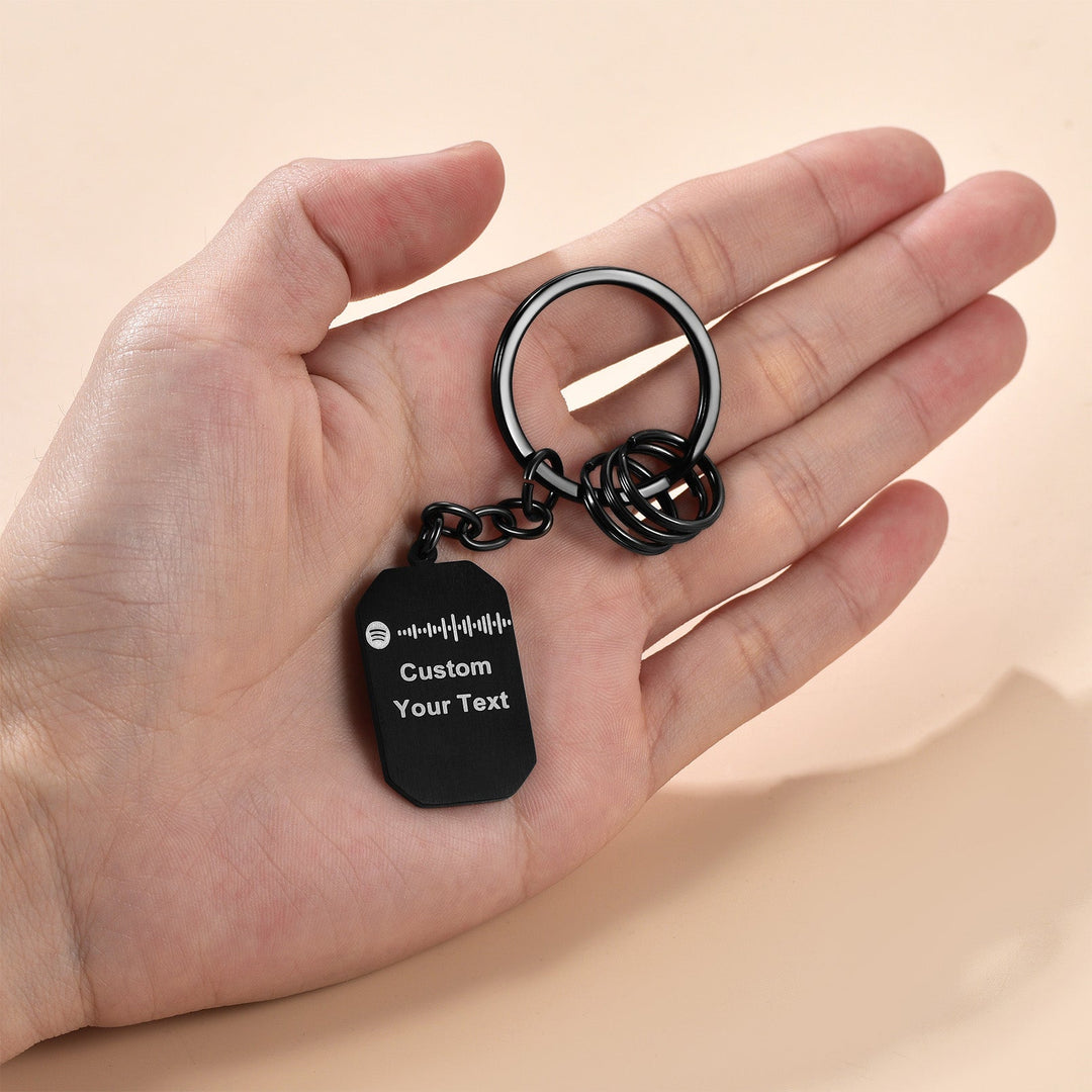 Personalized Dog Tag Keychain With Picture for Men