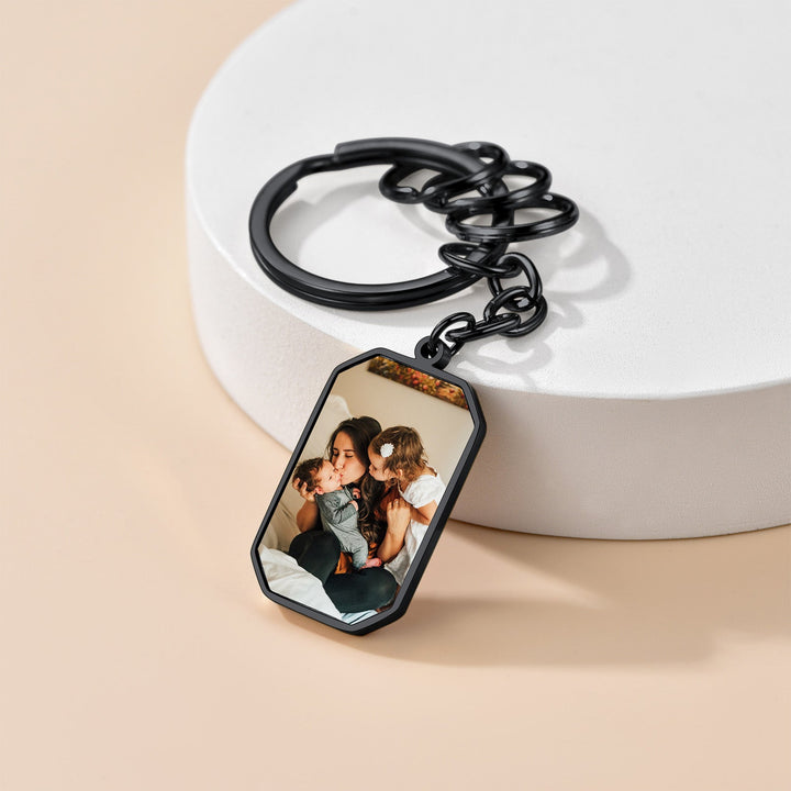 Personalized Dog Tag Keychain With Picture for Men