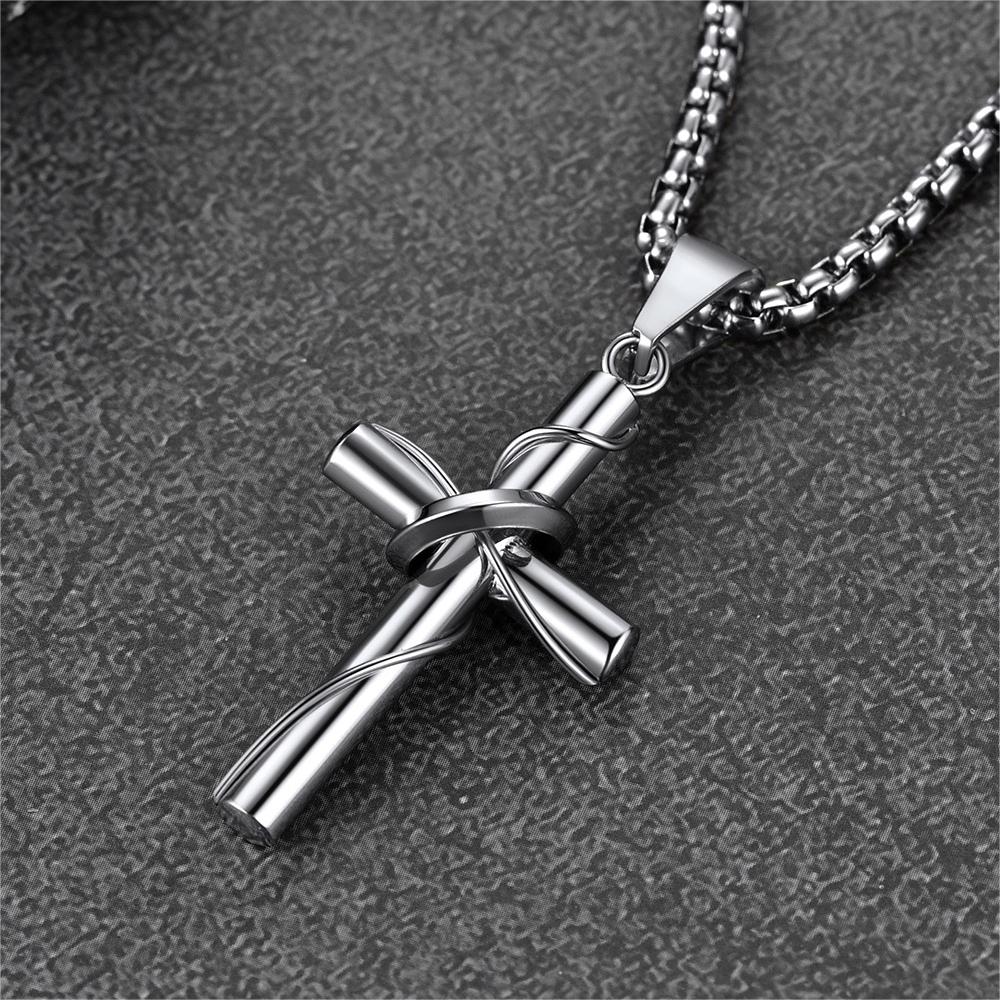 Christian Halo Ring Cross Necklace Pendant For Men