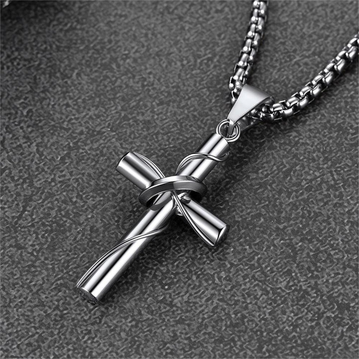 Christian Halo Ring Cross Necklace Pendant For Men
