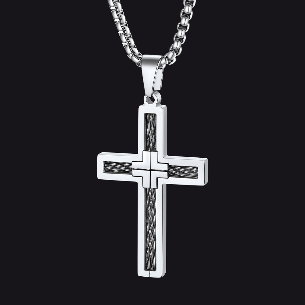Christian Cross Necklace Pendant for Men