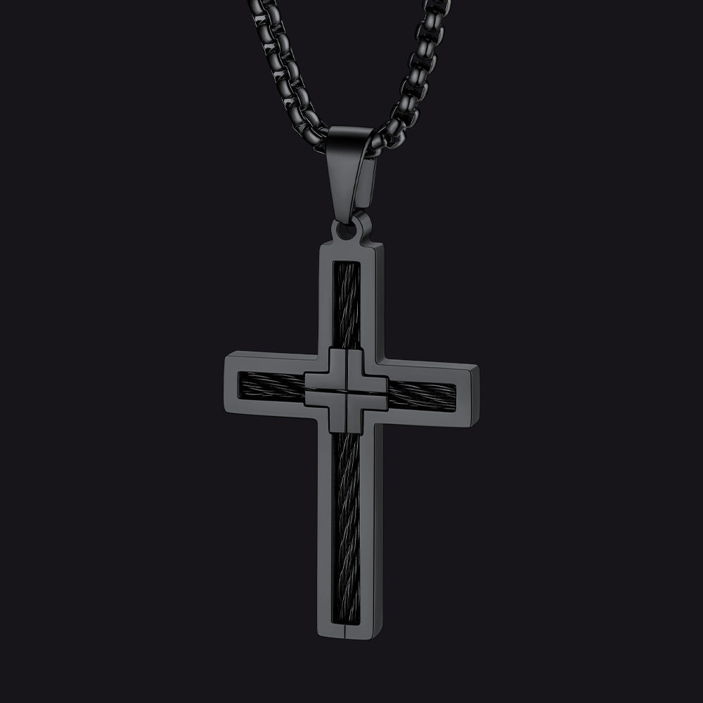 Christian Cross Necklace Pendant for Men