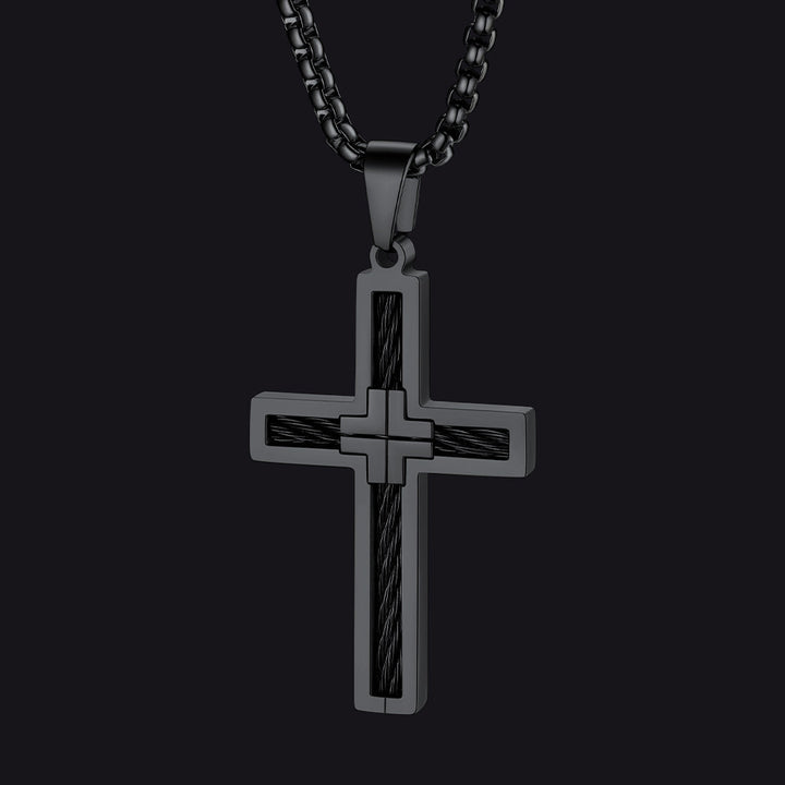 Christian Cross Necklace Pendant for Men