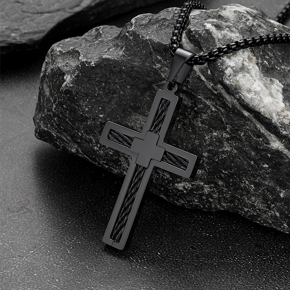 Christian Cross Necklace Pendant for Men