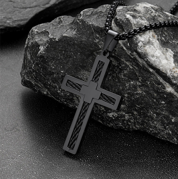 Christian Cross Necklace Pendant for Men