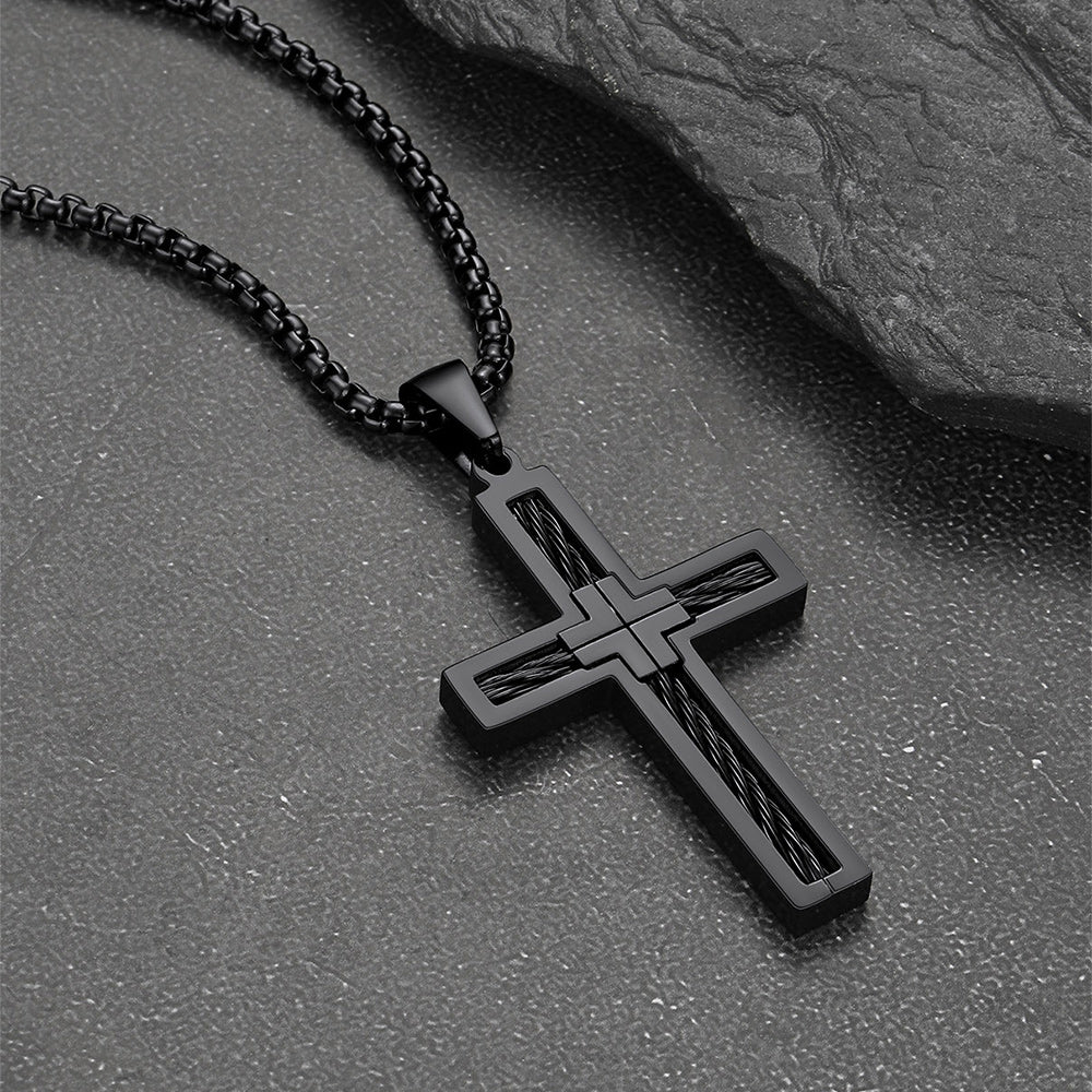 Christian Cross Necklace Pendant for Men