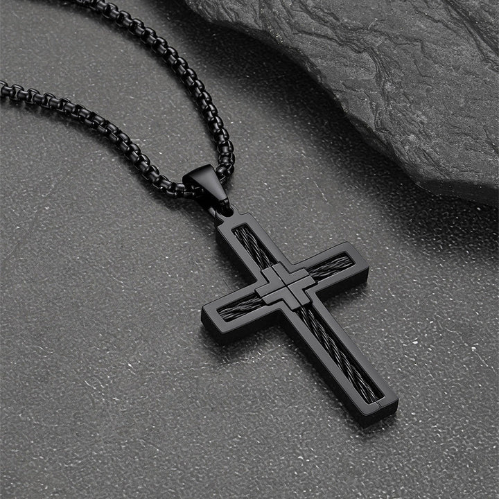 Christian Cross Necklace Pendant for Men
