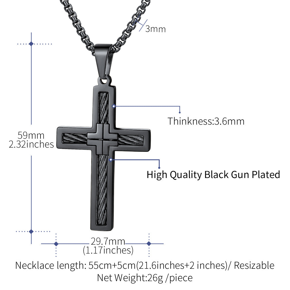 Christian Cross Necklace Pendant for Men