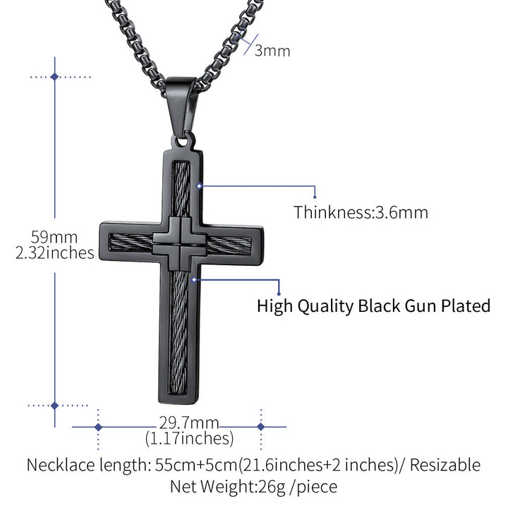 Christian Cross Necklace Pendant for Men