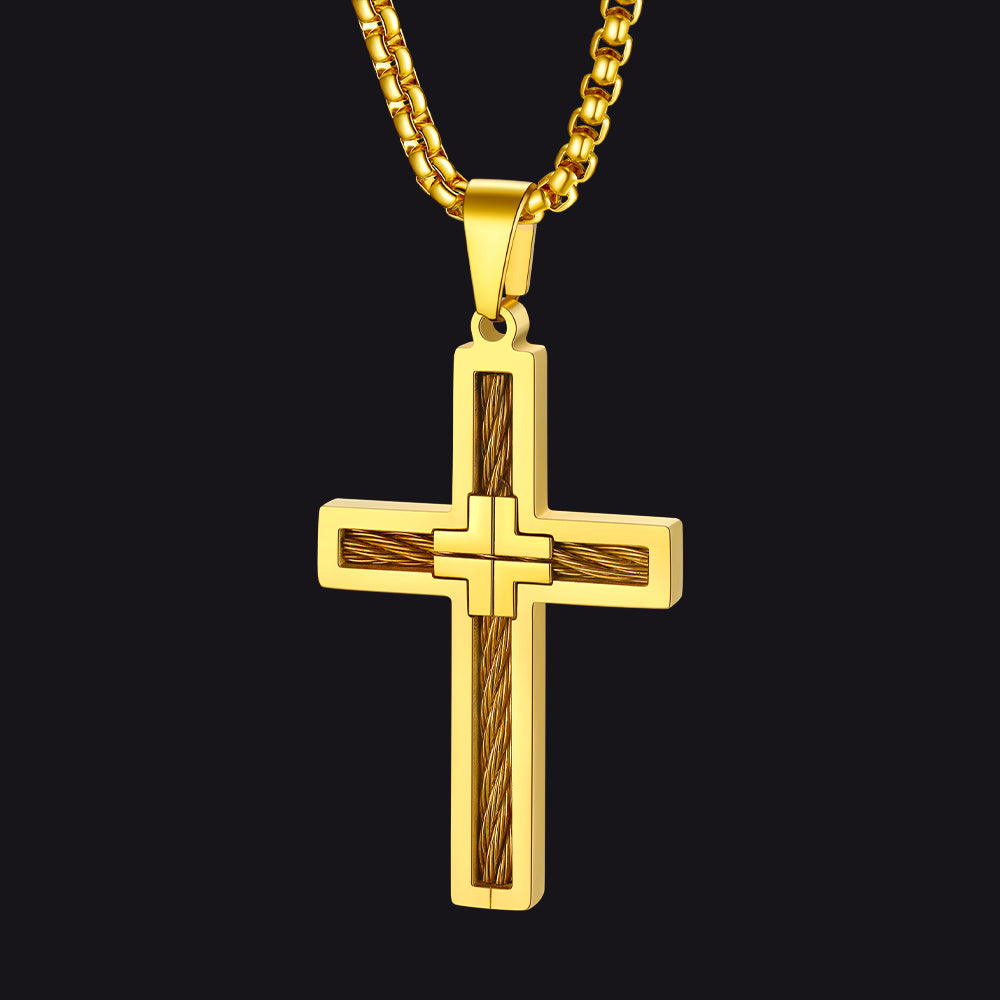 Christian Cross Necklace Pendant for Men