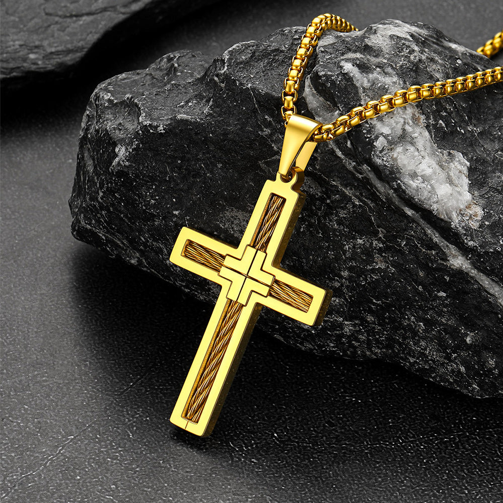 Christian Cross Necklace Pendant for Men