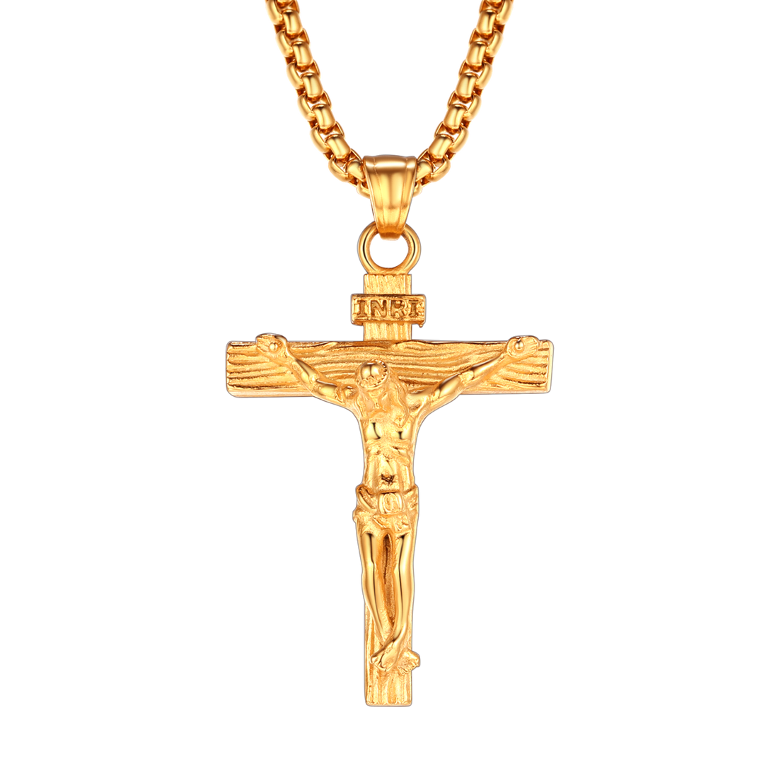 Catholic Crucifix Cross Necklace Jesus Pendant For Men Women