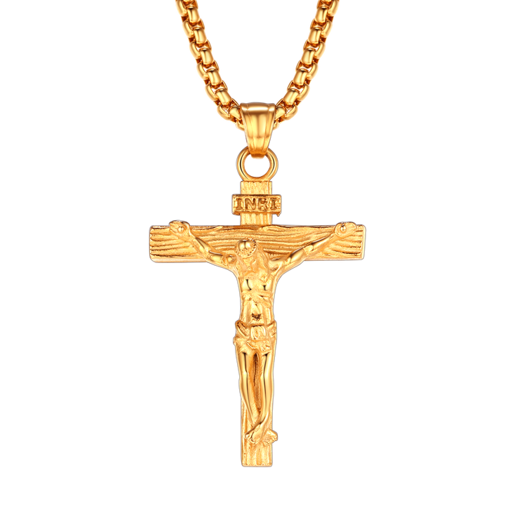 Catholic Crucifix Cross Necklace Jesus Pendant For Men Women