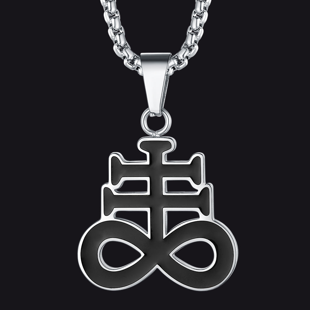 Satanic Leviathan Cross Necklace For Men