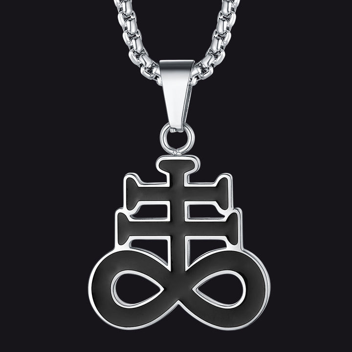 Satanic Leviathan Cross Necklace For Men