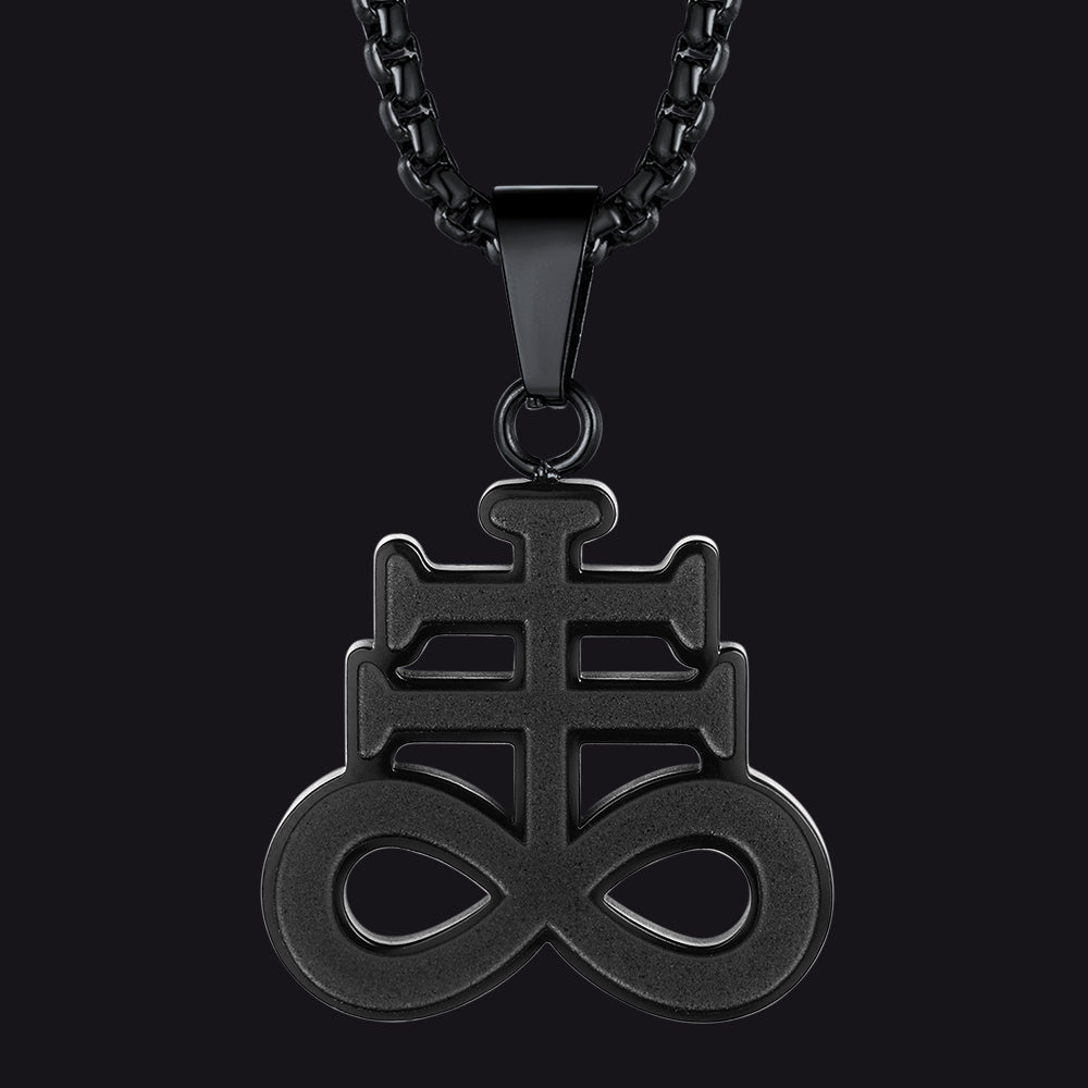 Satanic Leviathan Cross Necklace For Men