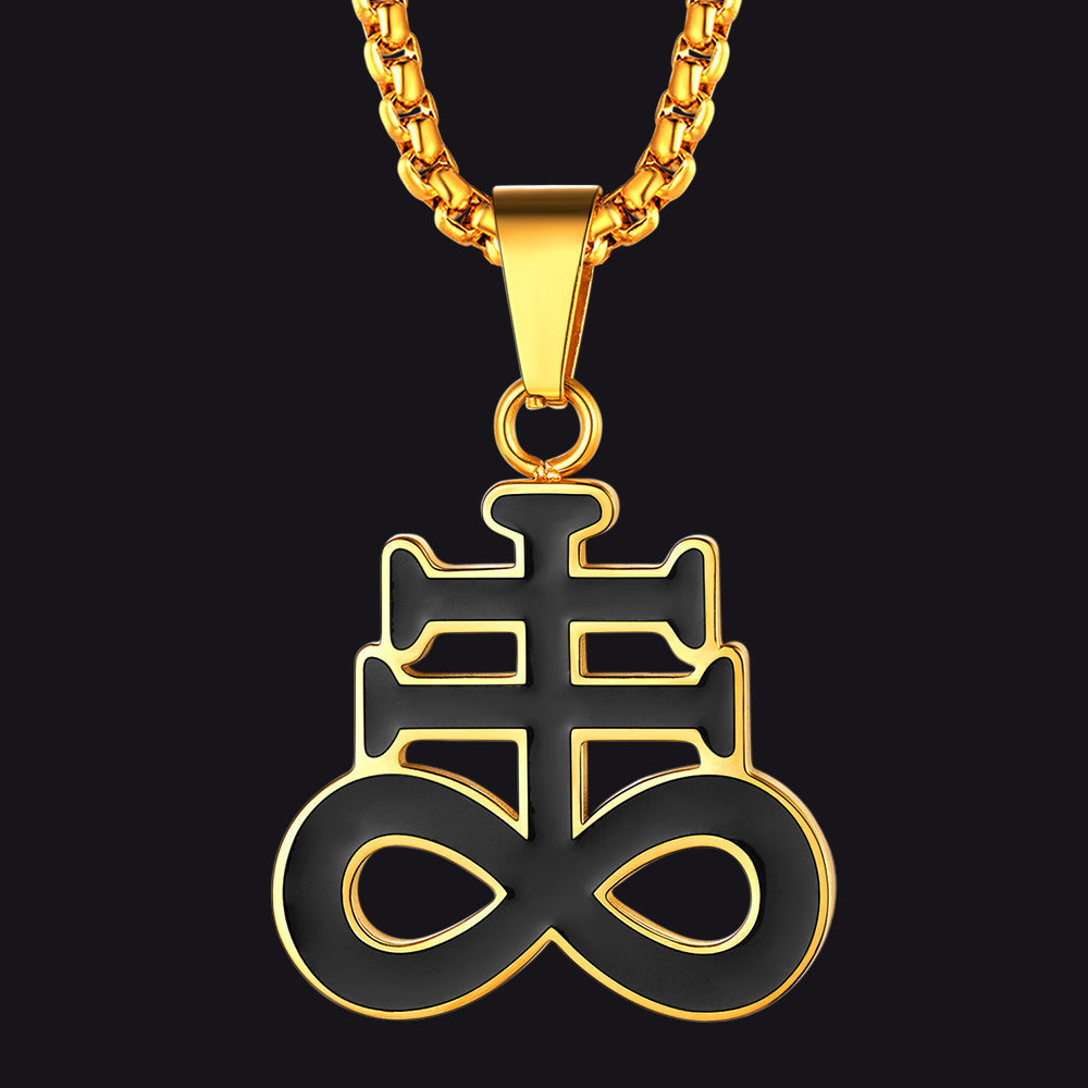 Satanic Leviathan Cross Necklace For Men