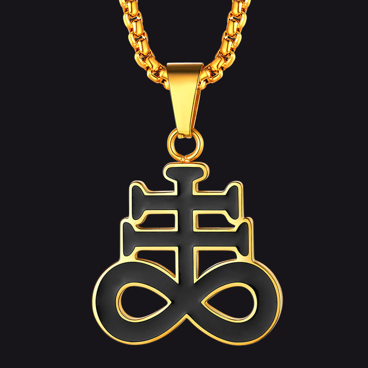 Satanic Leviathan Cross Necklace For Men