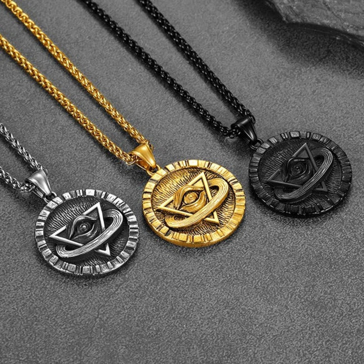 Triangle All-Seeing Eye Necklace Providence Pendant for Men