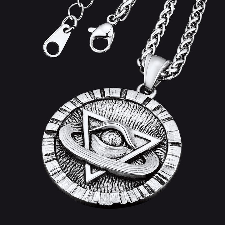 Triangle All-Seeing Eye Necklace Providence Pendant for Men