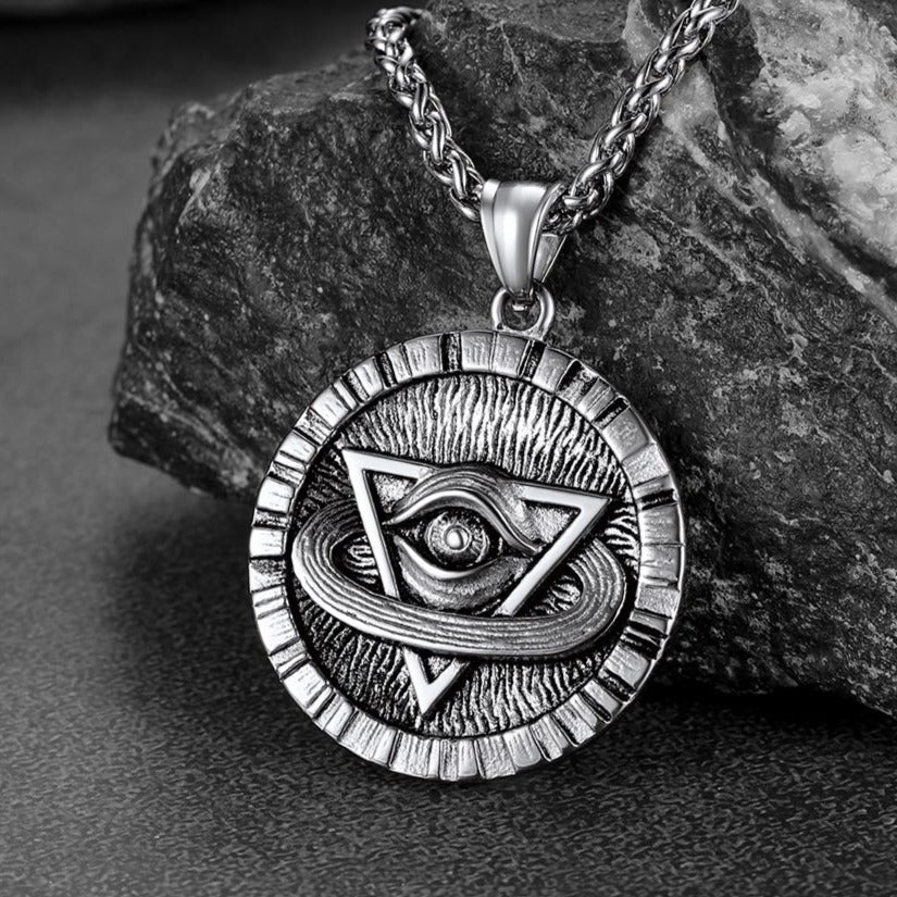 Triangle All-Seeing Eye Necklace Providence Pendant for Men