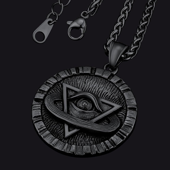 Triangle All-Seeing Eye Necklace Providence Pendant for Men
