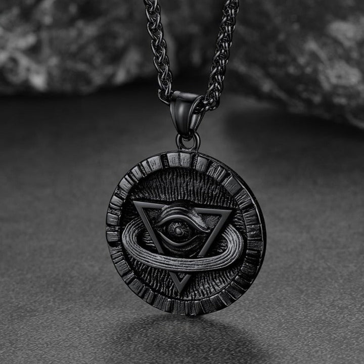 Triangle All-Seeing Eye Necklace Providence Pendant for Men