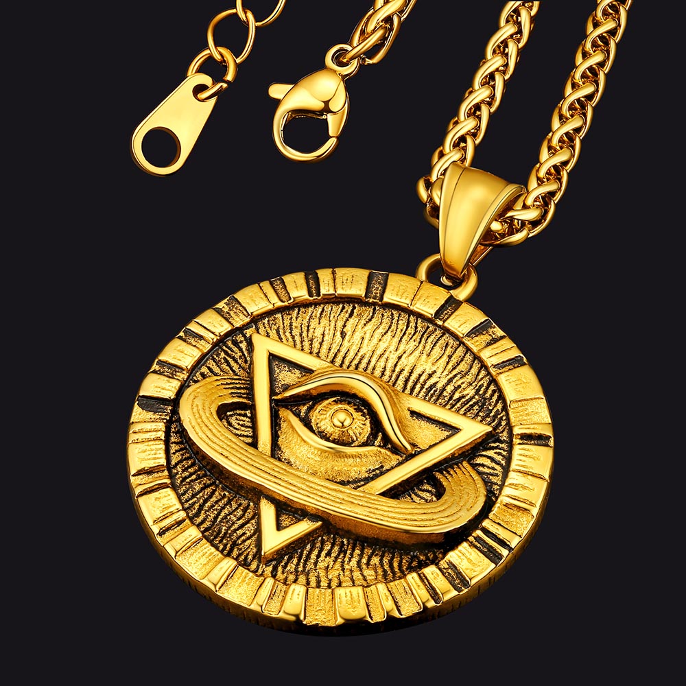 Triangle All-Seeing Eye Necklace Providence Pendant for Men
