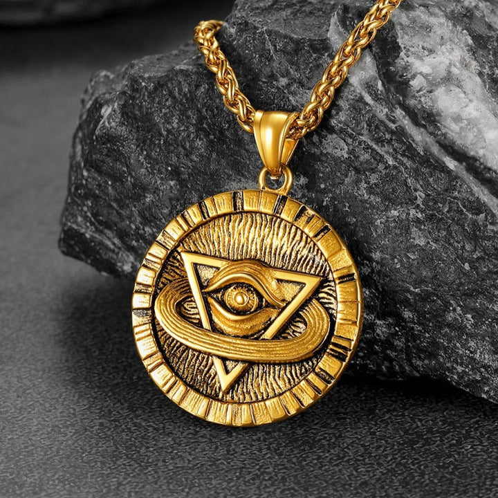 Triangle All-Seeing Eye Necklace Providence Pendant for Men