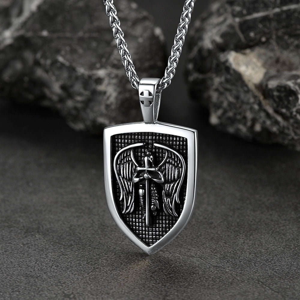 Shield Archangel St. Michael Protection Necklace For Men