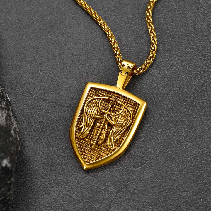Shield Archangel St. Michael Protection Necklace For Men