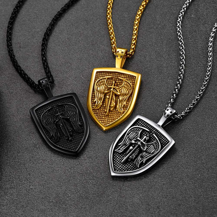 Shield Archangel St. Michael Protection Necklace For Men