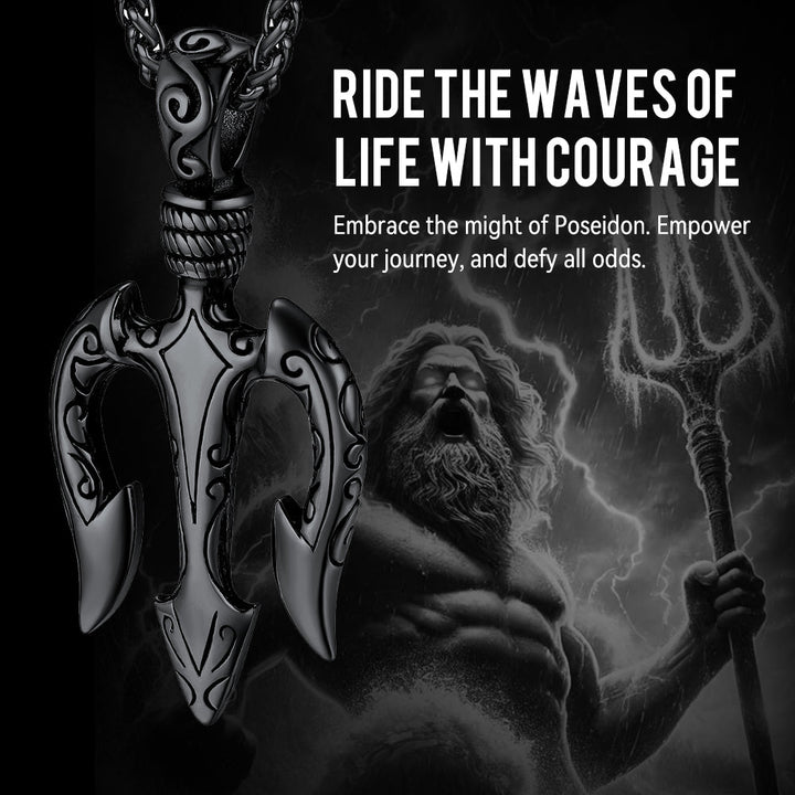Poseidon Trident Necklace Ancient Greek Mythology Pendant